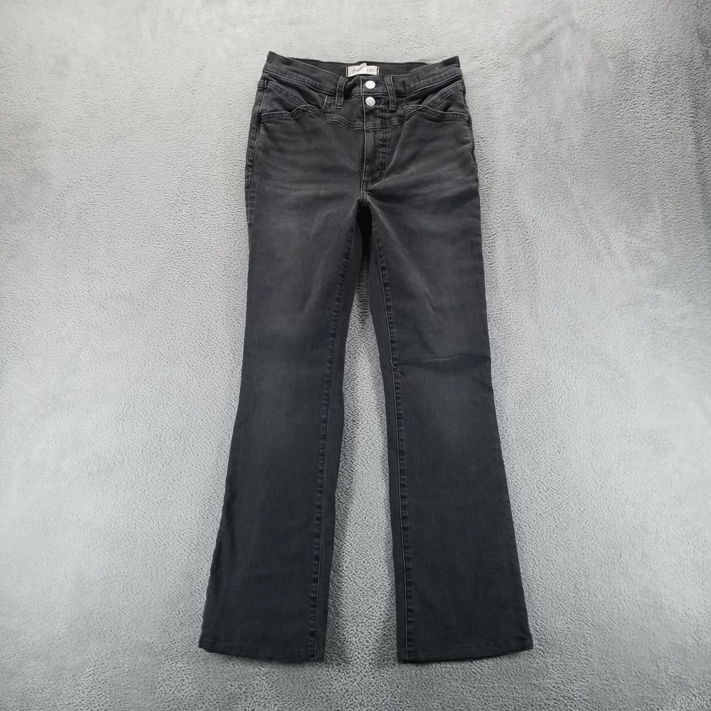 Madewell Jeans Womens 27 Tall Black Mid‎ Rise Kick Out Dark Wash Preppy